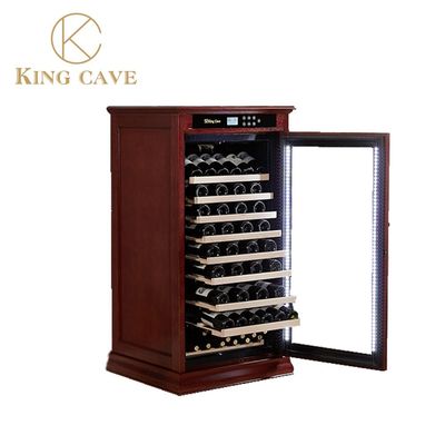 Buon prezzo Porta di vetro American Oak Materie prime Free Standing Wine Cabinet in linea