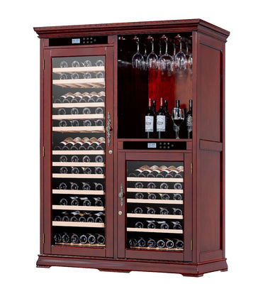 Buon prezzo Cooler per vino in legno di design professionale con serratura di protezione sicura e spazio super grande in linea