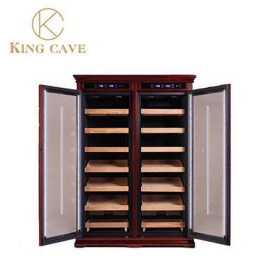 Buon prezzo Luce a LED di lusso doppia zona doppia porta Cigar Humidor Cabinet in linea