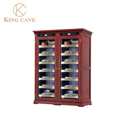 Buon prezzo Cooler per sigari a telaio di legno Humidor a doppia zona Grande wine cooler con armadietto in linea