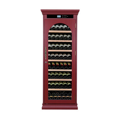 Buon prezzo Luxury Burgundy Solid Wood Wine Cooler Cabinet con pannello di controllo digitale e controllo tattile in linea