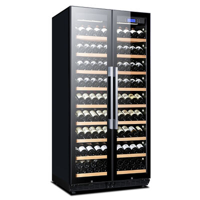 Buon prezzo Gabinetto di raffreddamento del vino a doppia zona con controllo tattile digitale e porte di vetro protette dagli UV in linea