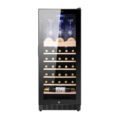 Buon prezzo Cooler per vino in legno a zona singola con scaffali regolabili con controllo tattile intelligente e rumore inferiore a 42 dB per Home Bar in linea
