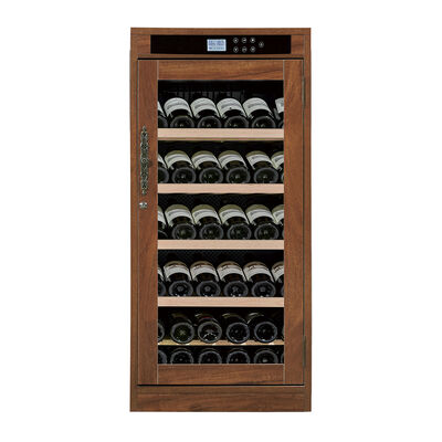 Buon prezzo Cantinetta refrigerante per vino digitale con controllo della temperatura e telaio in legno, con porta in vetro temperato e protezione UV in linea