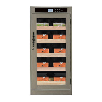Buon prezzo Umidificatore per sigari di finitura in legno grigio con controllo climatico preciso e touch screen in linea