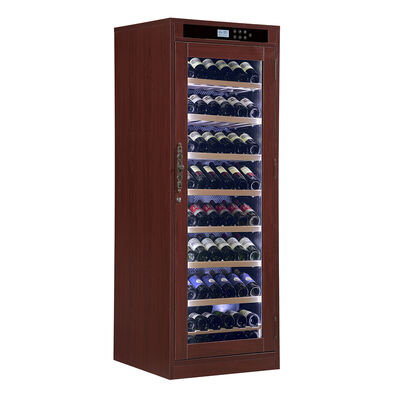 Buon prezzo Moderno gabinetto per il raffreddatore di vino da cucina con pannello di controllo digitale a tocco e porta di vetro a blocco in linea
