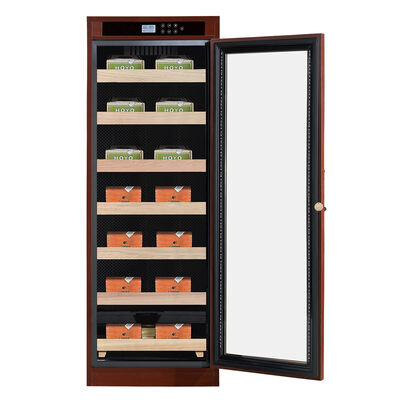 Buon prezzo Umidificatore per raffreddatori di sigari a telaio di legno con controllo climatico preciso e porta di vetro a doppio vetro in linea