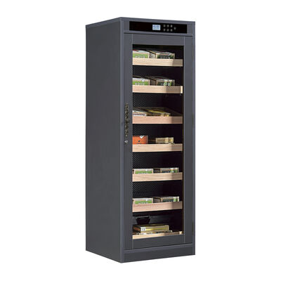 Buon prezzo Armadietto umido per sigari elettrici in legno robusto con pannello di controllo digitale e sistema di umidificazione integrato in linea