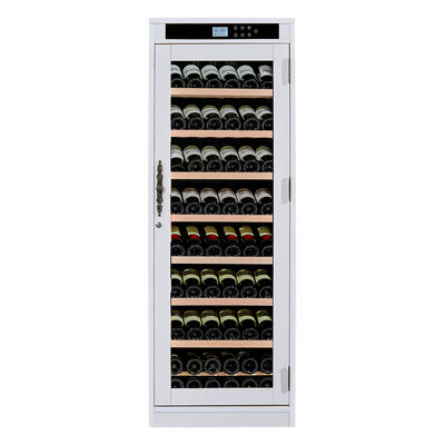 Buon prezzo Controllo tattile Cucina Wine Cooler Armadio con scaffali in legno e raffreddamento termoelettrico in linea