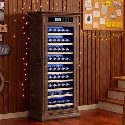 Buon prezzo Frigorifero di lusso, raffreddatore di vino in legno con controllo della temperatura a doppia zona in linea