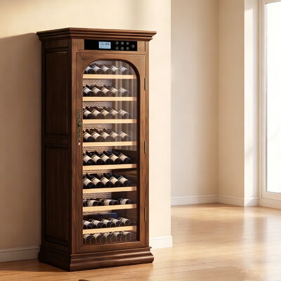 Buon prezzo Classico armadietto per il raffreddamento del vino in legno massello con controllo della temperatura di precisione in linea